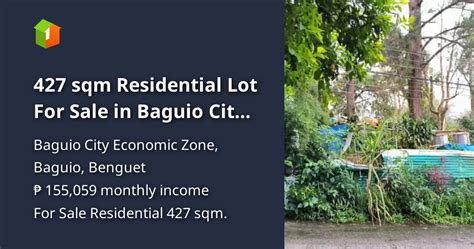 Zone values per sqm lot in BAGUIO CITY, Benguet.